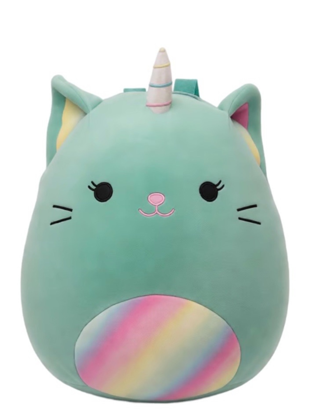 Mint Green Squishmallow Unicorn Cat Plush Backpack 💚